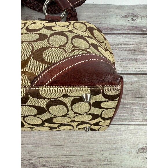 Vintage COACH Signature Jackie 3563 Hobo Shoulder Bag Canvas Leather Burgundy - Picture 15 of 17